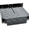 alpen outdoor base 2mm aluminum diesel heater fuel tank cover, heavy duty protective guard for 10l 15l tanks, simple installation, double side,safe uv & impact shield, ideal for camping & rv Black checker plate metal cable protector ramp