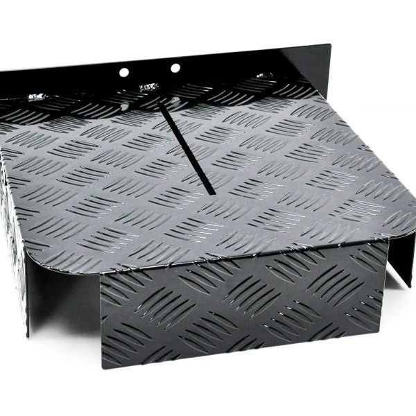 alpen outdoor base 2mm aluminum diesel heater fuel tank cover, heavy duty protective guard for 10l 15l tanks, simple installation, double side,safe uv & impact shield, ideal for camping & rv Black checker plate metal cable protector ramp