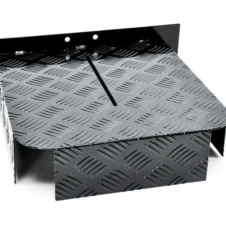 alpen outdoor base 2mm aluminum diesel heater fuel tank cover, heavy duty protective guard for 10l 15l tanks, simple installation, double side,safe uv & impact shield, ideal for camping & rv Black checker plate metal cable protector ramp