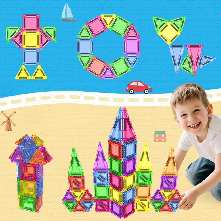 Mini Magnetic Tile Toys, with a Metal Box for Easy Portability, Magnetic Building Blocks That Can Be Played with Anywhere, Convenient Storage, Suitable for Holiday or Birthday Gifts 3