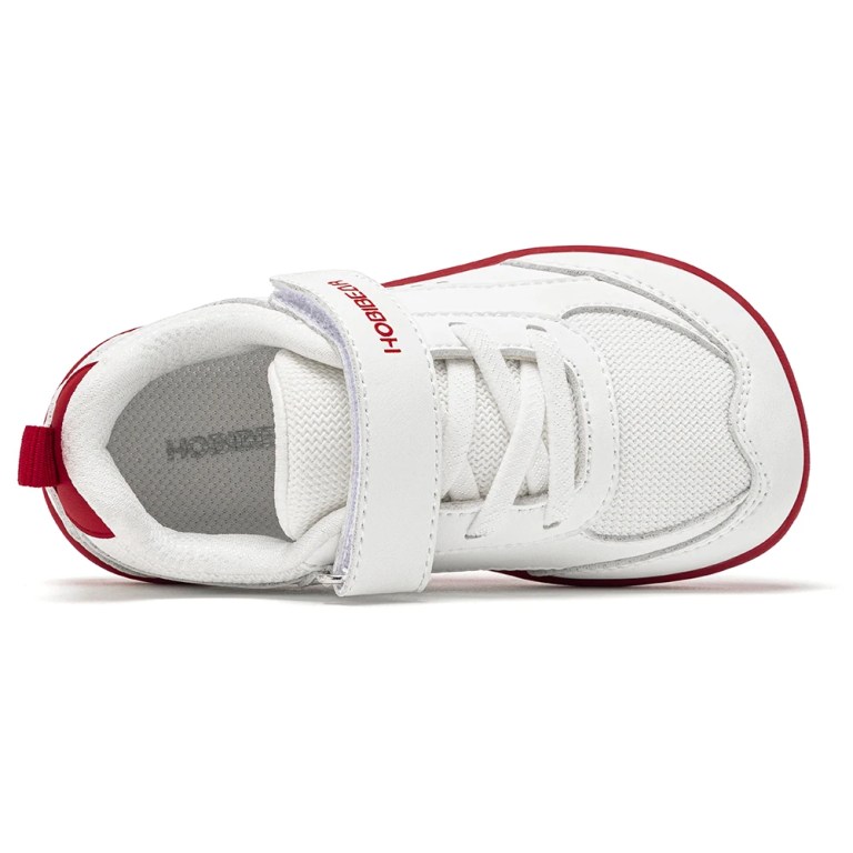 HOBIBEAR Kids Toddler Wide Toe Shoes Barefoot Hook Loop Sneakers Zero Drop Artificial Leather Mesh Non-Slip Shoes 6