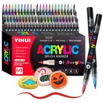 12/24/36/48/60 colors acrylic paint pens markers brush tip paint markers for rock painting wood stone glass gift diy crafts 12/24/36/48/60 Colors Acrylic Paint Pens Markers Brush Tip Paint Markers For Rock Painting Wood Stone Glass Gift DIY Crafts 1
