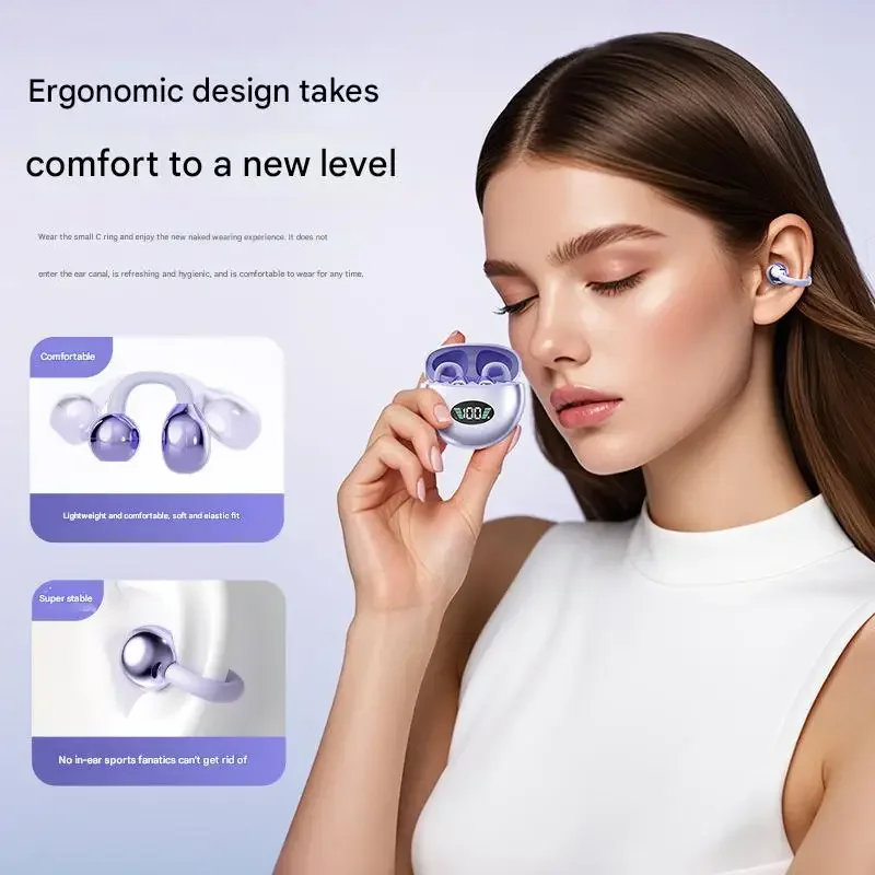 Original Sony Wireless Earphone Open Ear Q88 Ear Clip ENC Headset Bluetooth 5.4 HD Call Touch Control Headphone for Android iOS 2