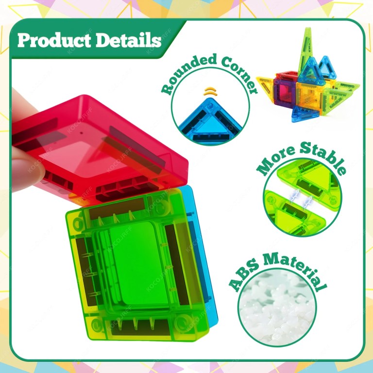 Mini Magnetic Tile Toys, with a Metal Box for Easy Portability, Magnetic Building Blocks That Can Be Played with Anywhere, Convenient Storage, Suitable for Holiday or Birthday Gifts 5