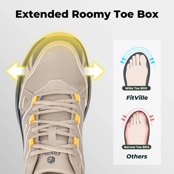 Fittington Hiking Shoes Water Repellent Wide Men Sneakers Trekking Trails Cushioning Walking Climbing Shoes for Men Lightweight 2