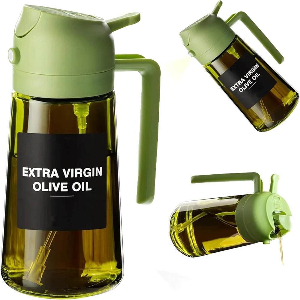 470 ml oil sprayer for cooking,2 in 1 olive oil dispenser and oil spray bottle,oil spray with stickers,thick glass spray bottle 470 ml Oil Sprayer for Cooking,2-in-1 Olive Oil Dispenser and Oil Spray Bottle,Oil Spray with Stickers,Thick Glass Spray Bottle