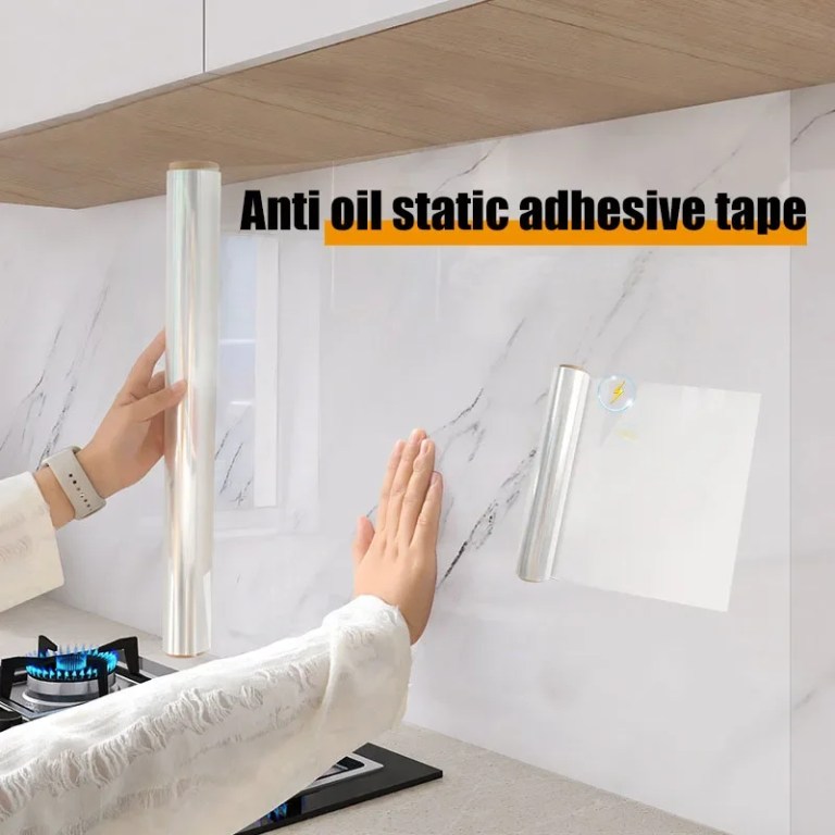 45cm transparent waterproof and oil-proof static wallpaper kitchen stove anti-fouling sticker high temperature resistant 2