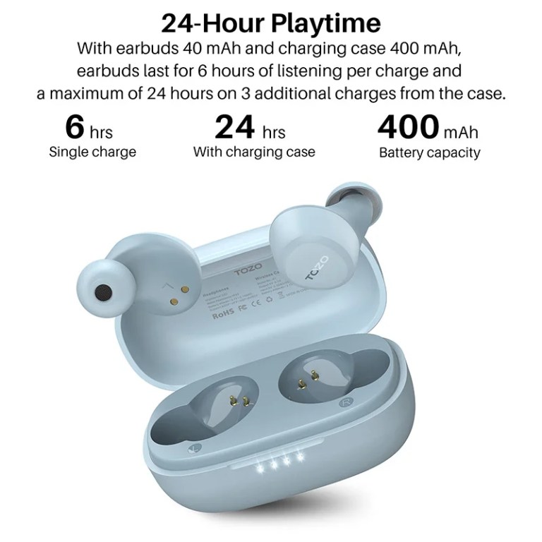 tozo a1 bluetooth earphones, wireless earbuds immersive sound long distance connection headphones ultra lightweight,black TOZO A1 Bluetooth Earphones, Wireless Earbuds Immersive Sound Long Distance Connection Headphones Ultra Lightweight,Black 5