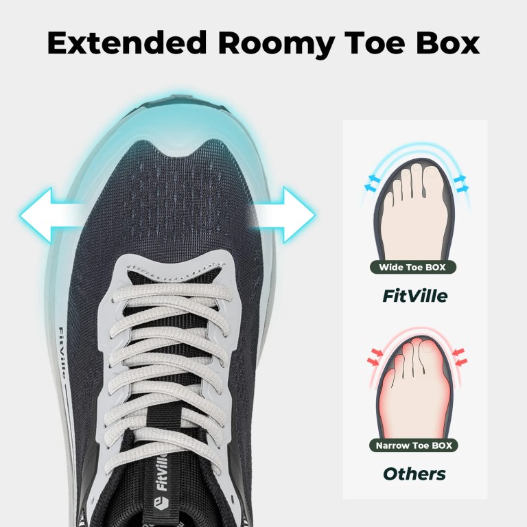 FitVille Wide Sports Shoes Wear Resistant Hiking Trail Running Shoes for Men Cushioning Men Sneakers with Arch Support Anti-Slip 2
