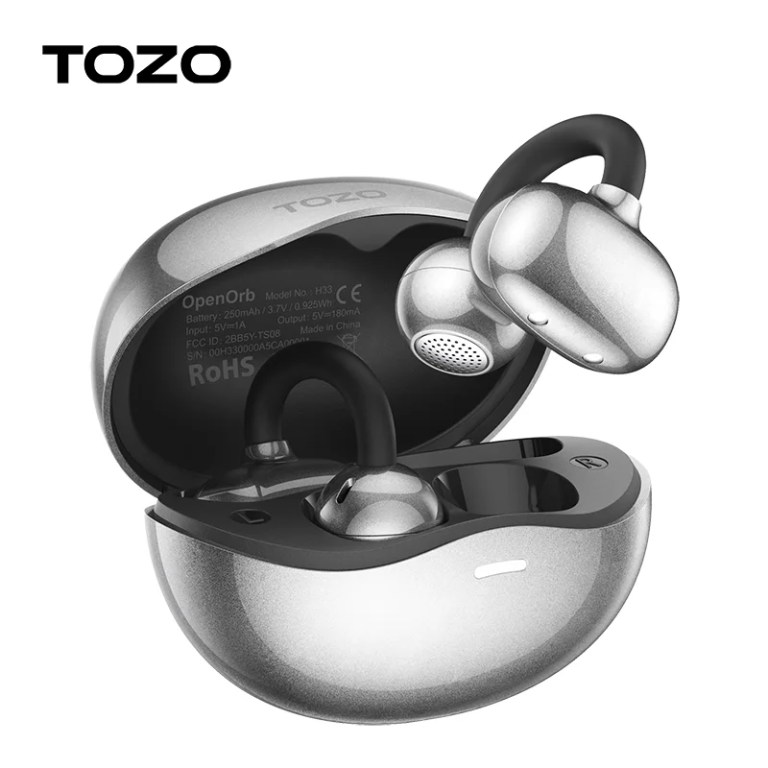 TOZO OpenOrb Open Ear Buds Ear Clip Wireless Earphones Bluetooth 5.3 Ultralight AI Clear Call Headphone 1