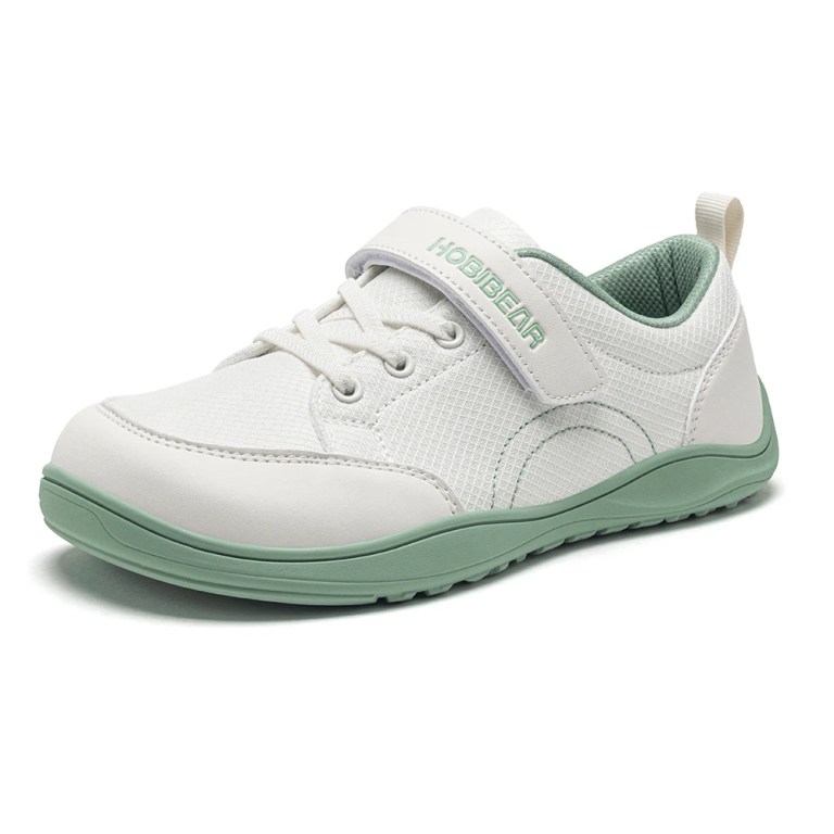 HOBIBEAR Wide Width Shoes Kids Barefoot Hook-Loop Sneakers Artificial Leather Mesh Lightweight Zero Drop Walking Shoes 1