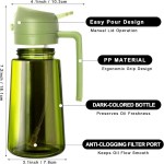 470 ml Oil Sprayer for Cooking,2-in-1 Olive Oil Dispenser and Oil Spray Bottle,Oil Spray with Stickers,Thick Glass Spray Bottle 3