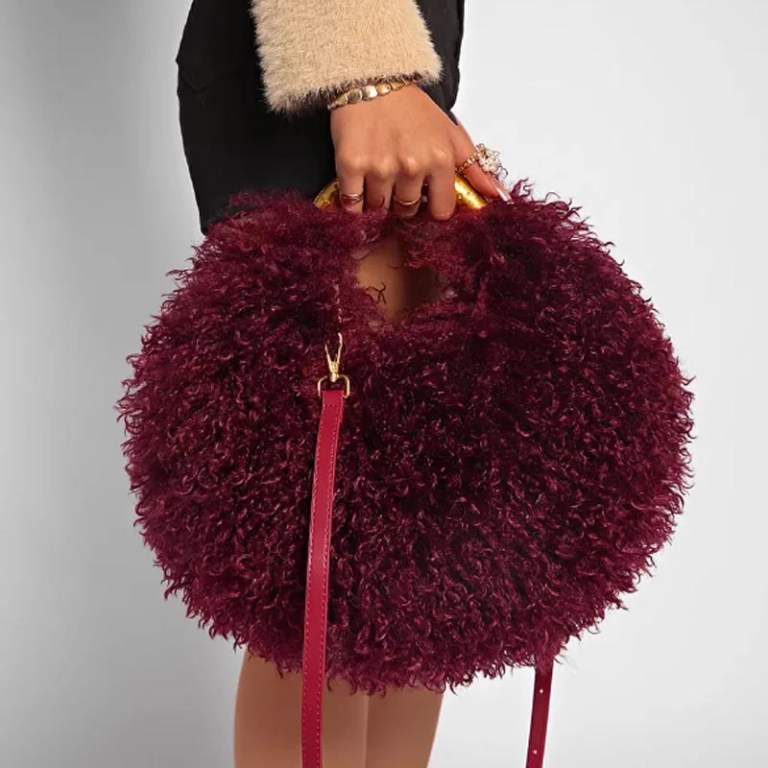 Women\'s Fashion Long Fur Wool Bag beach Faux Wool Fur Shoulder Bag Ladies Faux Furs Handbag Luxury Mongolian Sheep Fur Bags 1