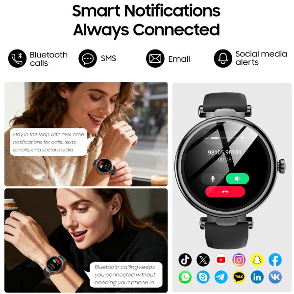TOZO Lady Smartwatch Bluetooth Calls Smart Watch for Sport Watch AMOLED HD Fintness Smartwatch with Heart Rate Sleep Tracking 3