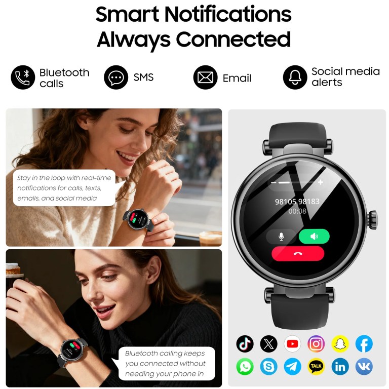 TOZO Lady Smartwatch Bluetooth Calls Smart Watch for Sport Watch AMOLED HD Fintness Smartwatch with Heart Rate Sleep Tracking 3