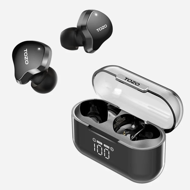 TOZO Crystal Buds TWS Earbuds Blutooth Headphones Sport Earphones with LED Display for IOS Android APP Support AI Translate