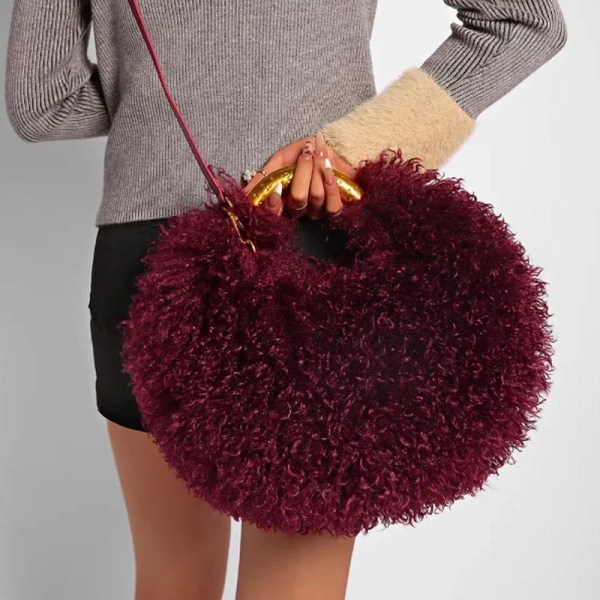 women's fashion long fur wool bag beach faux wool fur shoulder bag ladies faux furs handbag luxury mongolian sheep fur bags Women\'s Fashion Long Fur Wool Bag beach Faux Wool Fur Shoulder Bag Ladies Faux Furs Handbag Luxury Mongolian Sheep Fur Bags 2