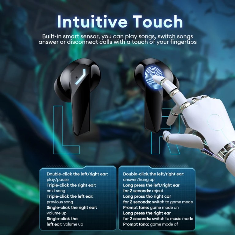 New Lenovo XT53 Wireless Bluetooth 5.4 Earphones LED Digital Display Waterproof Earbuds Noise Cancelling Gaming Headset 6