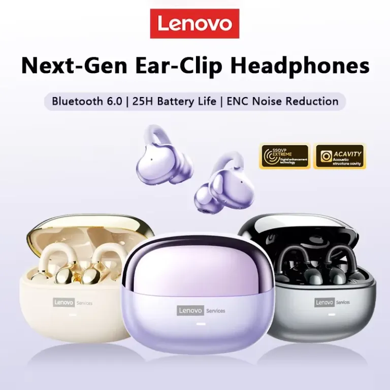 Lenovo LE302 Wireless Bluetooth 6.0 Headset Long Battery Life Sports Ear Clip Earphones HIFI Stereo Noise Cancelling Headphones 1