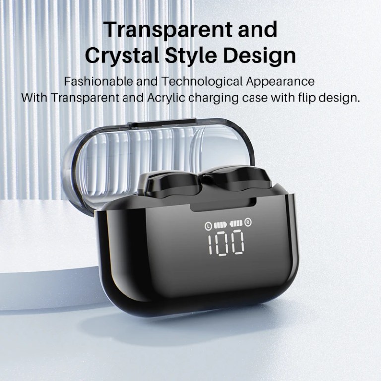 TOZO Crystal Buds TWS Earbuds Blutooth Headphones Sport Earphones with LED Display for IOS Android APP Support AI Translate 5