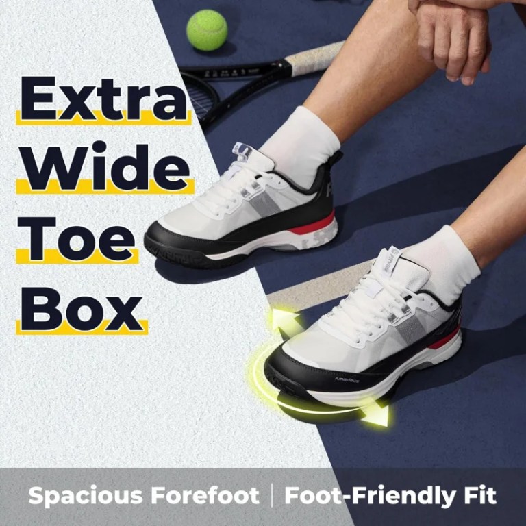 FitVille Wide Tennis Shoes For Men Pickleball Shoes Lightweight Breathable All Court Athletic With Arch Support & Wide Toe Box 2