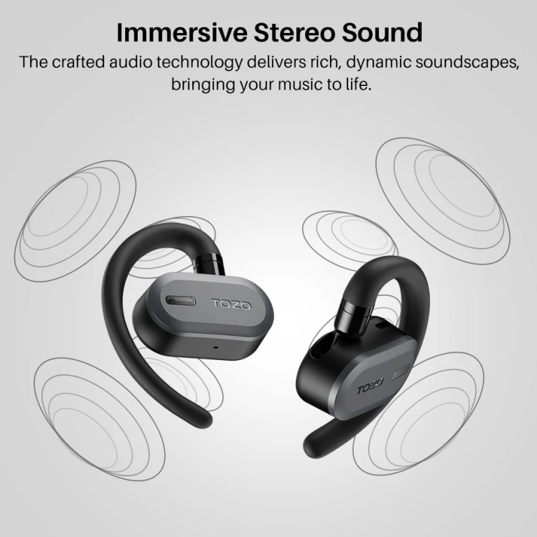 TOZO OpenBuds OWS Bluetooth 5.3 Earphones Open Ear Wireless Headphones Earbuds Crystal-Clear Calls with Mic for Driving Sport 6
