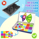 Mini Magnetic Tile Toys, with a Metal Box for Easy Portability, Magnetic Building Blocks That Can Be Played with Anywhere, Convenient Storage, Suitable for Holiday or Birthday Gifts 4