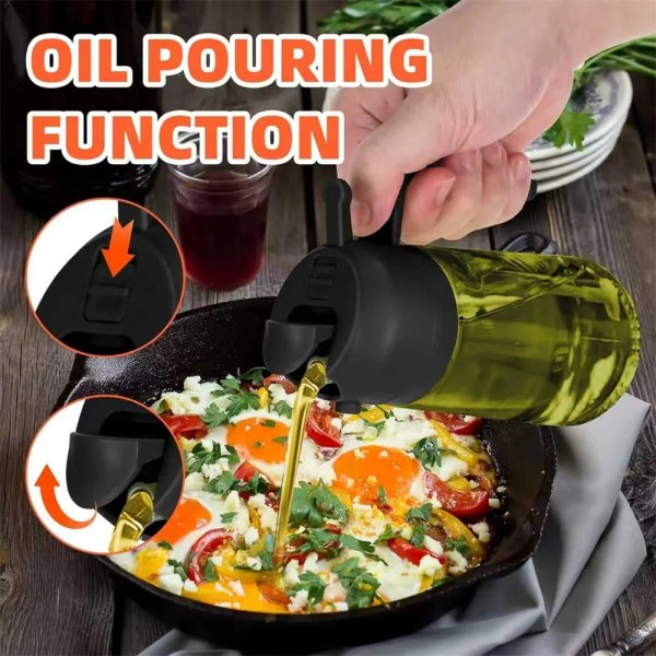 470 ml oil sprayer for cooking,2 in 1 olive oil dispenser and oil spray bottle,oil spray with stickers,thick glass spray bottle 470 ml Oil Sprayer for Cooking,2-in-1 Olive Oil Dispenser and Oil Spray Bottle,Oil Spray with Stickers,Thick Glass Spray Bottle 5