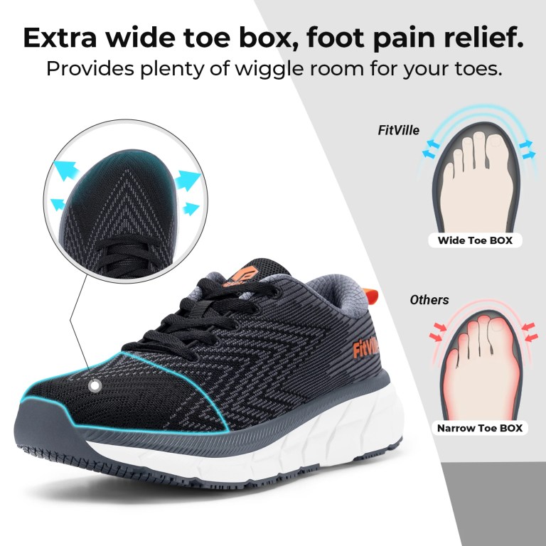 FitVille Men'S Shoes Wide Toe Box Cushioned Extra Wide Width Non Slip Running Shoe Comfortable Lightweight Sneakers For Fat Feet 1