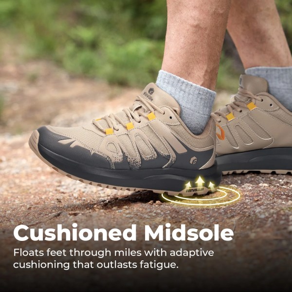 Fittington Hiking Shoes Water Repellent Wide Men Sneakers Trekking Trails Cushioning Walking Climbing Shoes for Men Lightweight 5