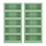artiss 2x buffet sideboard cabinet storage cupboard mesh doors metal elia green Green mesh drawer cabinets with brass knobs