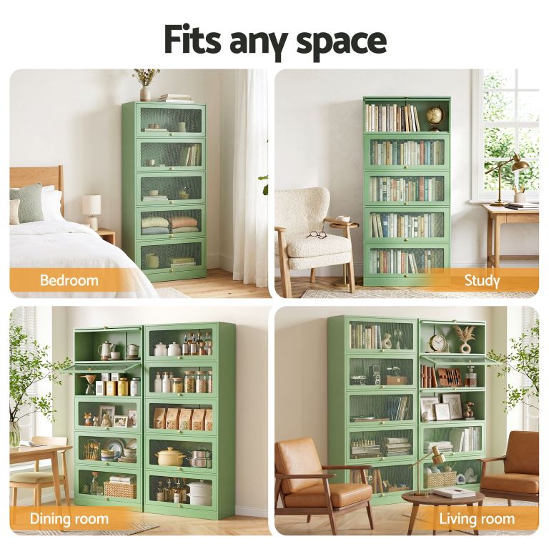 artiss 2x buffet sideboard cabinet storage cupboard mesh doors metal elia green Green storage cabinet styled in multiple home rooms