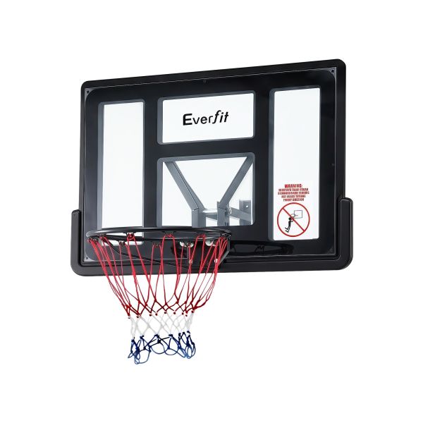 everfit 43 inch wall mount kids basketball hoop backboard indoor outdoor sports Everfit basketball hoop and backboard with warning sign