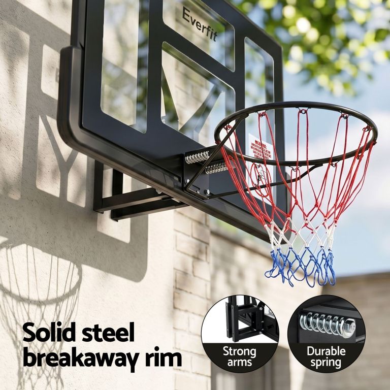 everfit 43 inch wall mount kids basketball hoop backboard indoor outdoor sports Wall-mounted basketball hoop with breakaway rim