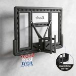 everfit 43 inch wall mount kids basketball hoop backboard indoor outdoor sports Wall-mounted foldable basketball hoop with protective corners