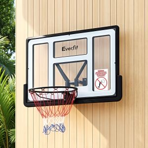 Outdoor Everfit basketball hoop mounted on wooden wall