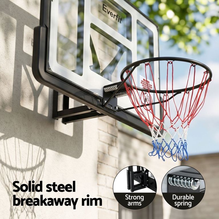 everfit 43 inch wall mount kids basketball hoop backboard outdoor sports Wall-mounted basketball hoop with breakaway rim