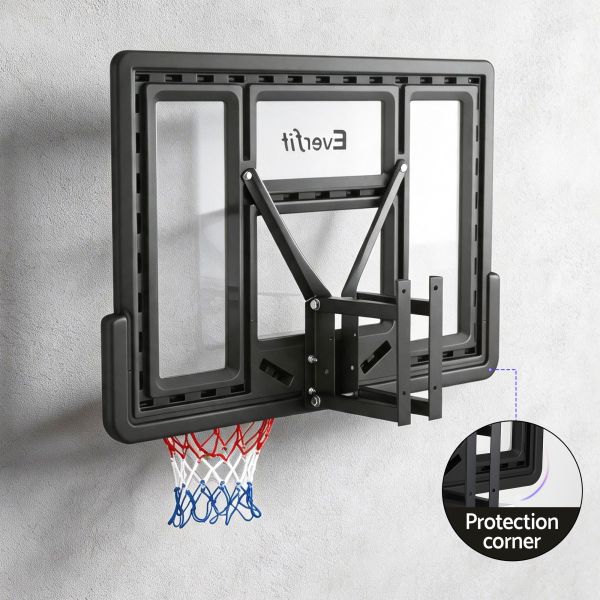 everfit 43 inch wall mount kids basketball hoop backboard outdoor sports Wall-mounted foldable basketball hoop with protective corners