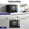 devanti 6 place setting benchtop dishwasher 50cm black Compact benchtop dishwasher in modern kitchen