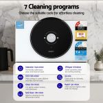 devanti 6 place setting benchtop dishwasher 50cm white Devanti benchtop dishwasher with seven cleaning programs display
