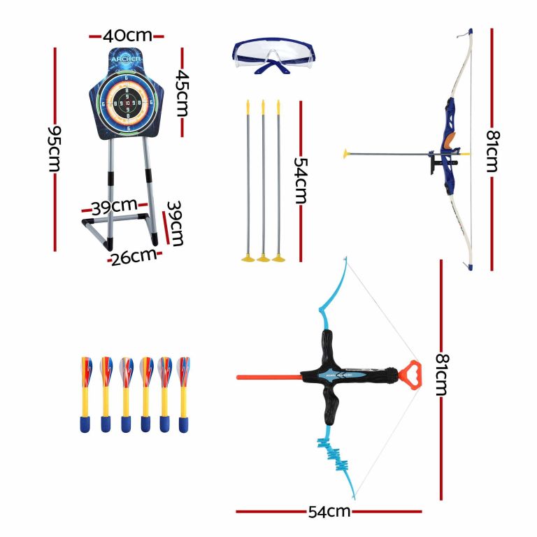 keezi kids bow and arrow set toy archery standing target suction cup arrows Kids archery set with bow, target and arrows
