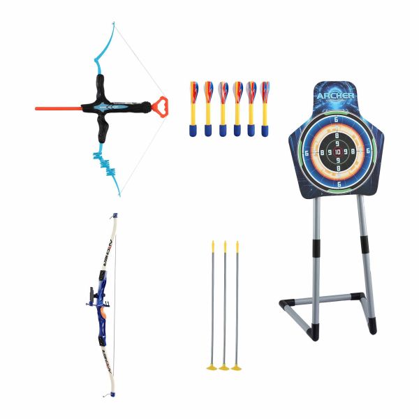 keezi kids bow and arrow set toy archery standing target suction cup arrows Archery set with bow, arrows and target stand