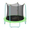Round trampoline with safety net enclosure