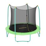 Round trampoline with safety net enclosure