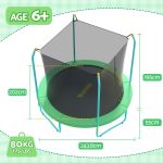 Kids trampoline with safety net and dimensions