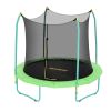 Round trampoline with safety net enclosure