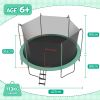 bestway 14ft trampoline kids rebounder safety net enclosure outdoor fitness 4.27m for ages 6+ Round trampoline with safety net and ladder