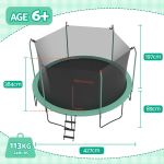bestway 14ft trampoline kids rebounder safety net enclosure outdoor fitness 4.27m for ages 6+ Round trampoline with safety net and ladder