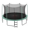 bestway 14ft trampoline kids rebounder safety net enclosure outdoor fitness 4.27m for ages 6+ Round trampoline with safety net and ladder