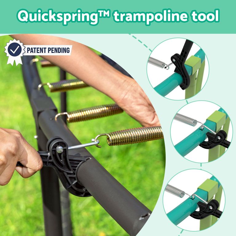bestway 14ft trampoline kids rebounder safety net enclosure outdoor fitness 4.27m for ages 6+ Quickspring trampoline tool attaching spring to frame